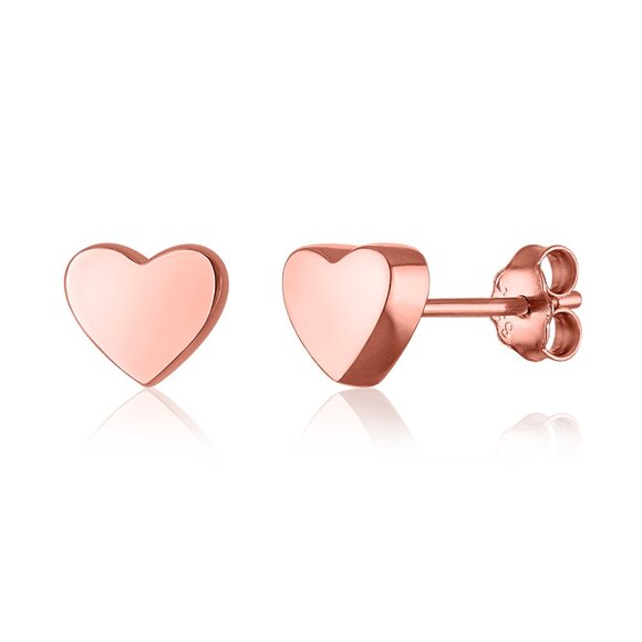 Averly Stories Jewelry - 925 Sterling Silver Heart Shaped Stud Earrings Dainty Style